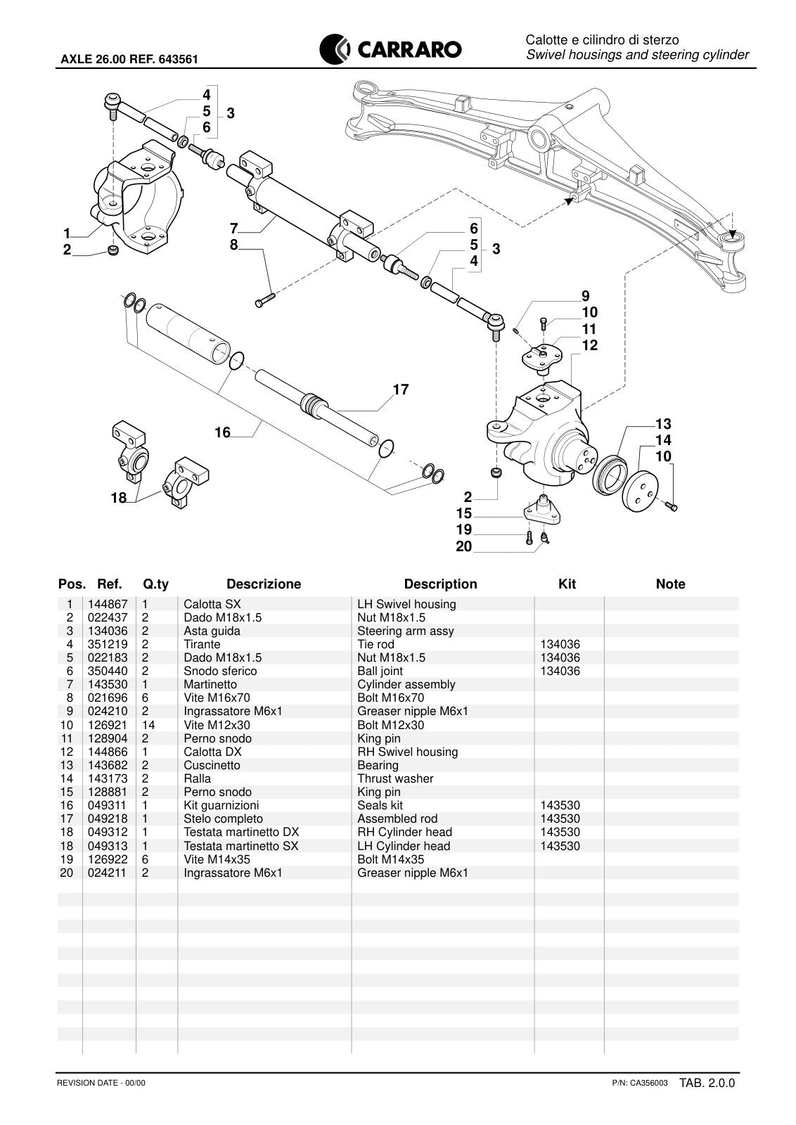 Carraro 26.00 Axle Parts Catalog (Ref. 643561) – sample page 2