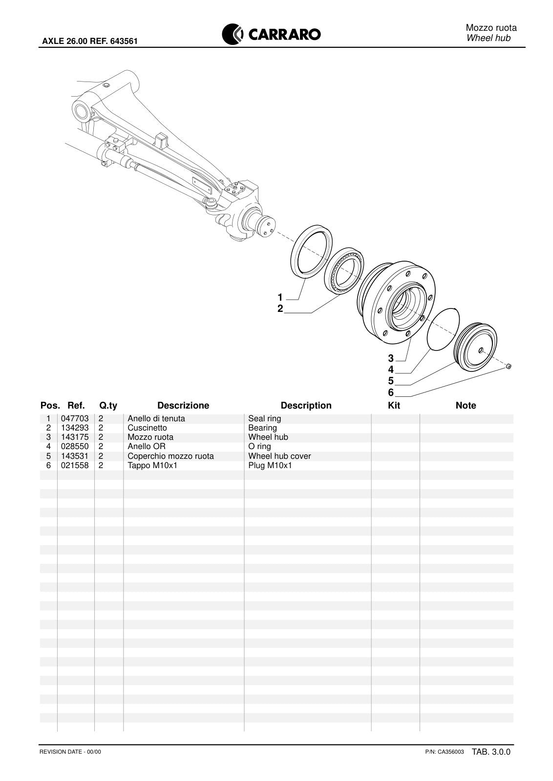 Carraro 26.00 Axle Parts Catalog (Ref. 643561) – sample page 3
