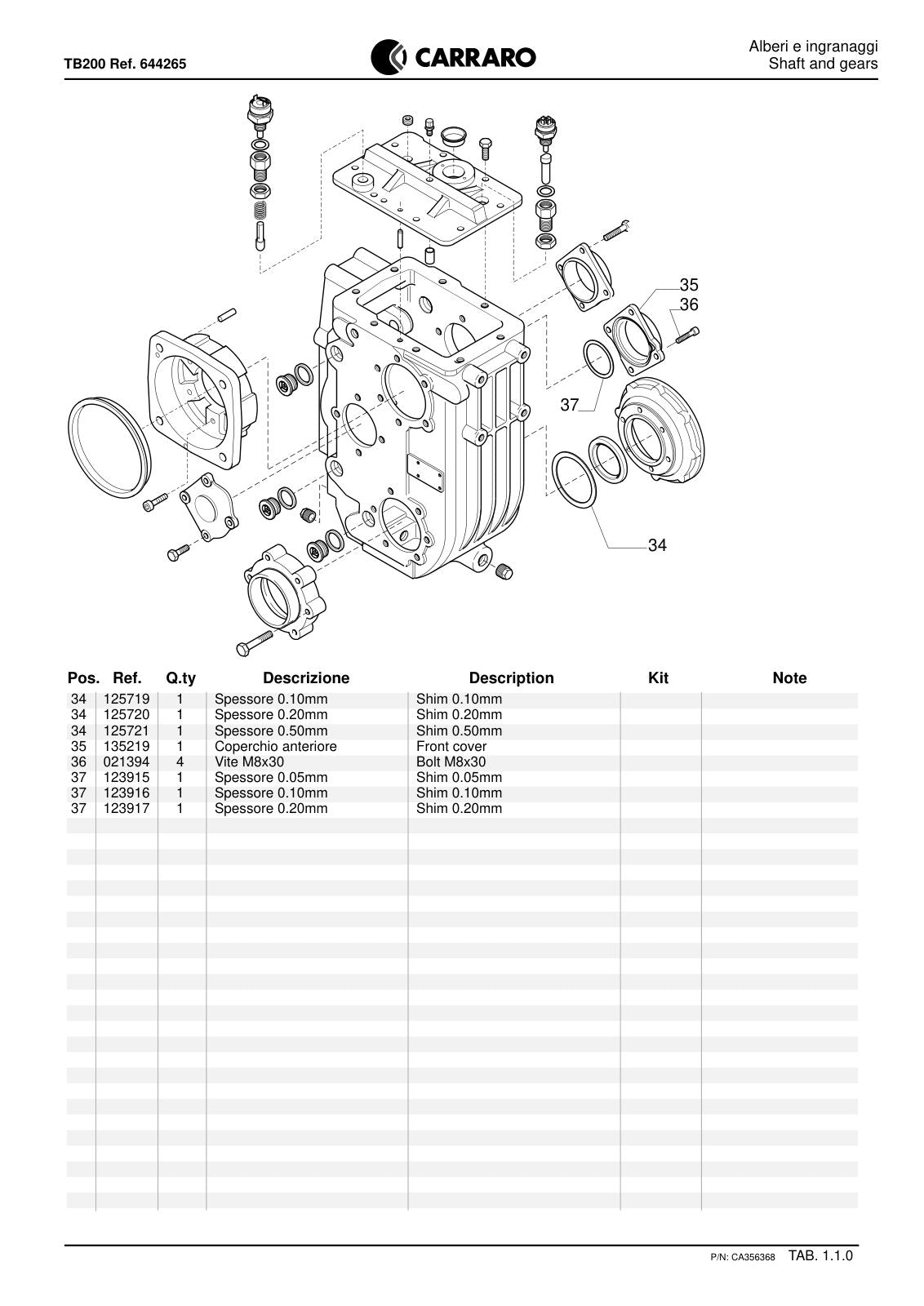 Carraro 26.25M + TB200 Axle with Transfer Box Parts Catalog (Ref. 644265) – sample page 2
