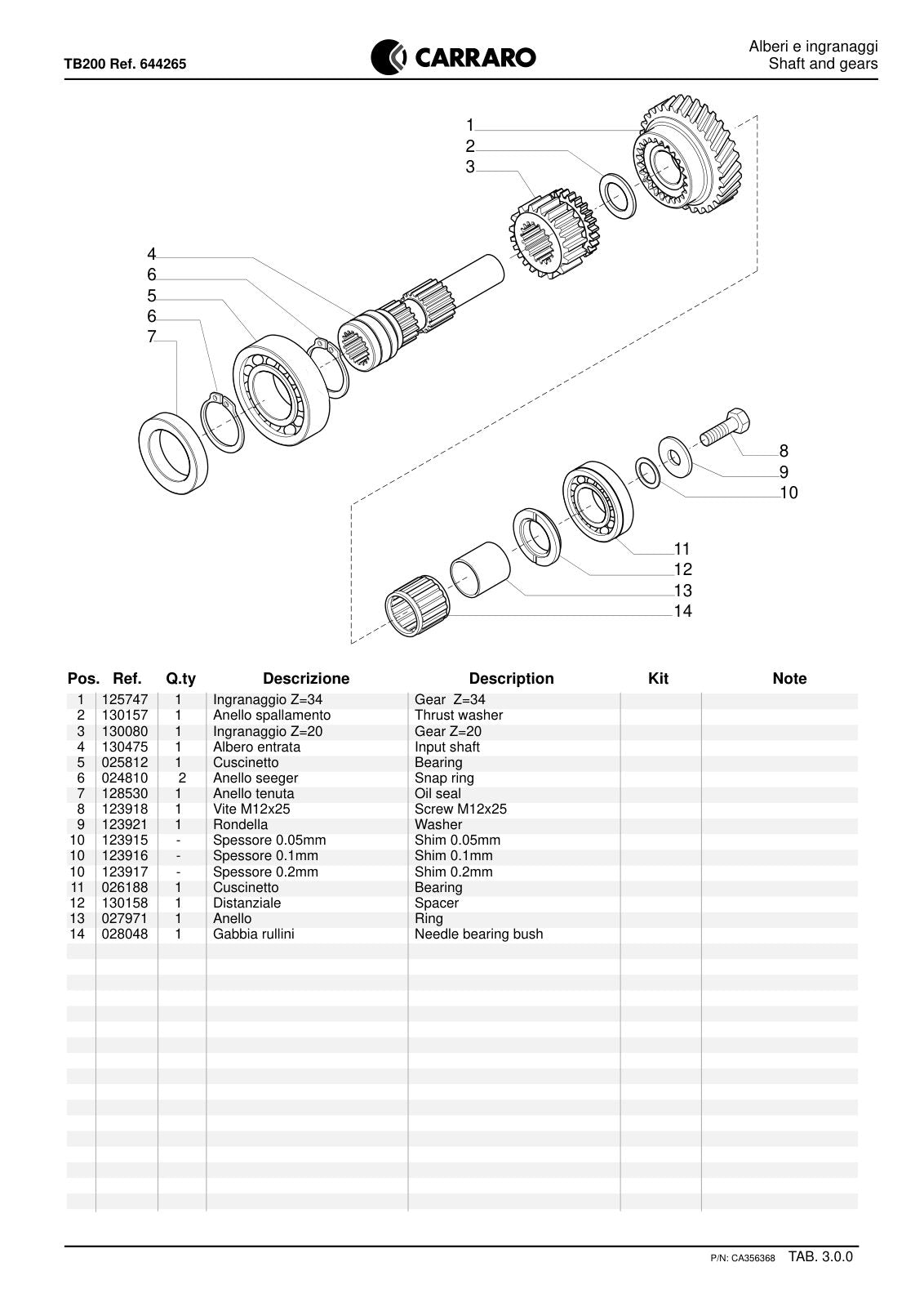 Carraro 26.25M + TB200 Axle with Transfer Box Parts Catalog (Ref. 644265) – sample page 3