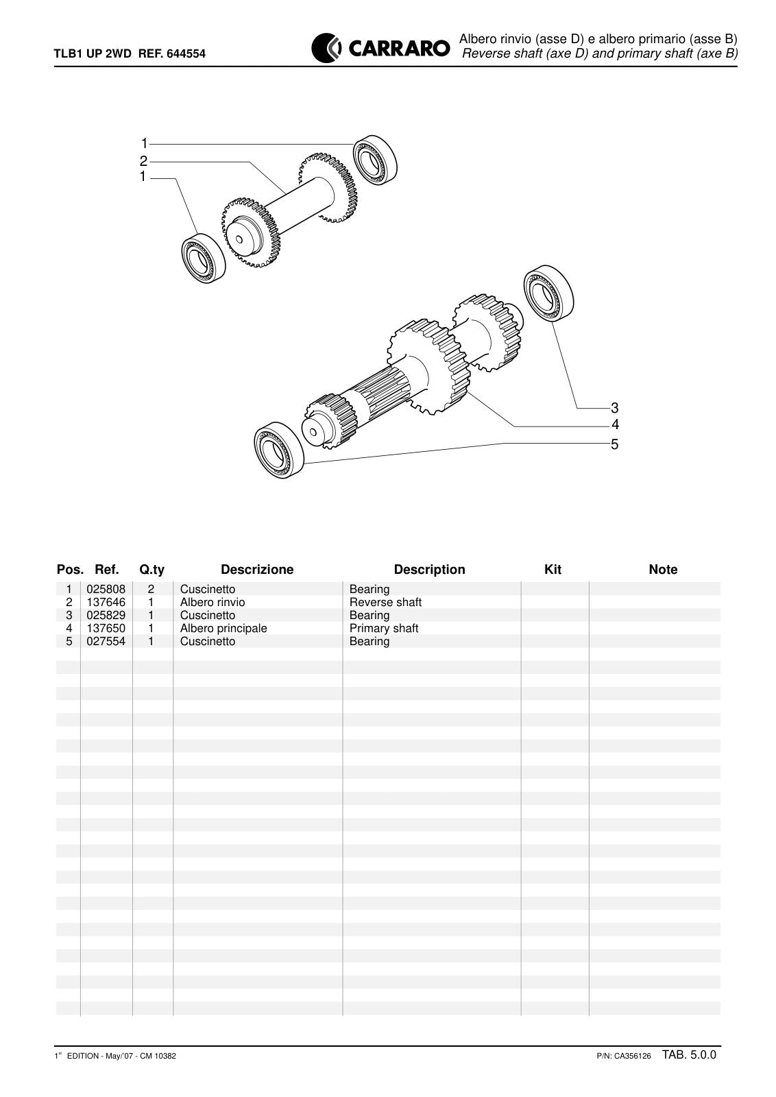 Carraro TLB1 Transmission Parts Catalog (Ref. 644554) – sample page 2