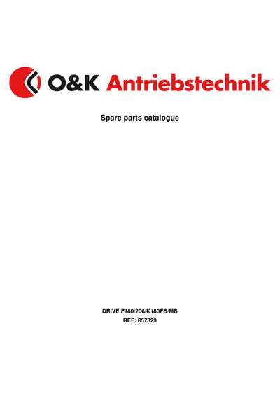 Carraro F180/206/K180FB/MB Final Drive Parts Catalog (Ref. 857329) – cover