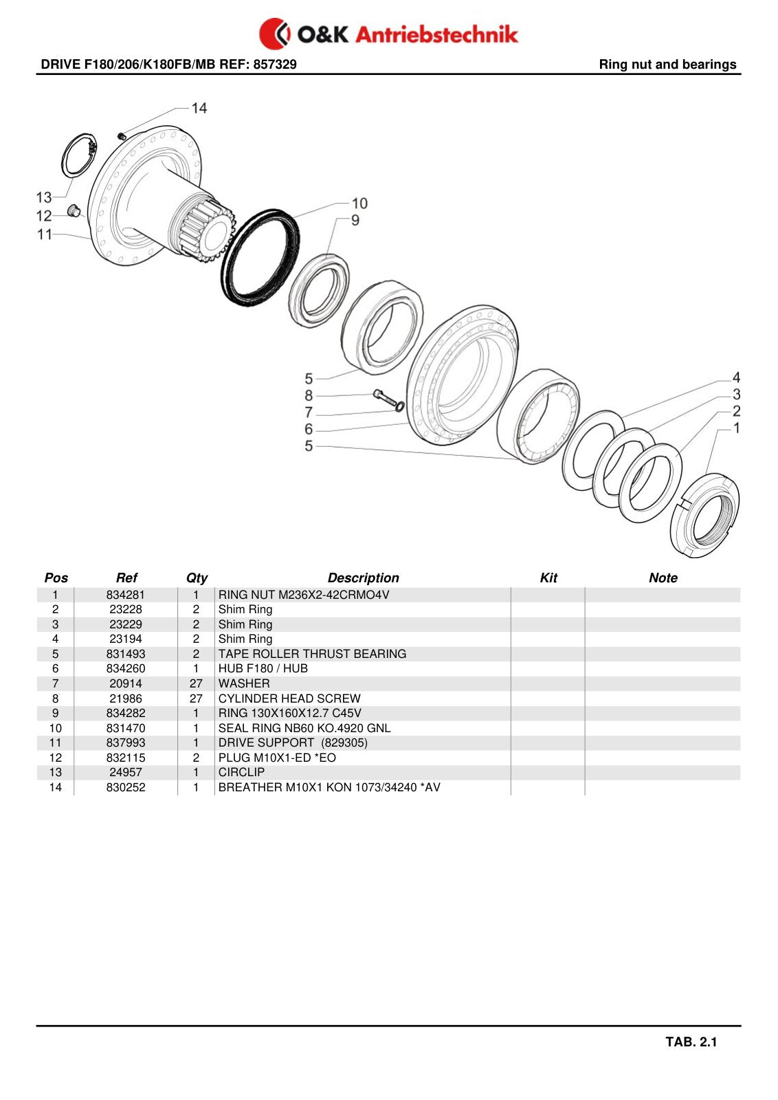 Carraro F180/206/K180FB/MB Final Drive Parts Catalog (Ref. 857329) – sample page 2