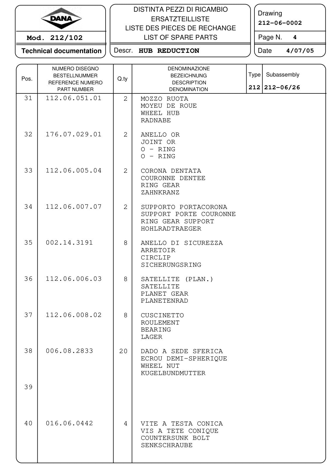 Dana Spicer 212/102 Steering Axle Parts Catalog for Manitou MRT 1540 - 1840 Telehandler (Manitou 569555) – sample page 3