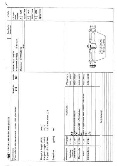 Dana Spicer 212/137 Steering Axle Parts Catalog for Multidrive 6155 Sprayer – sample page 1