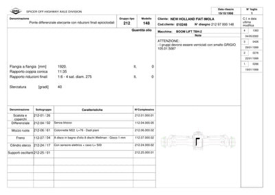 Dana Spicer 212/148 Steering Axle Parts Catalog for CNH 2 Telehandler – sample page 1
