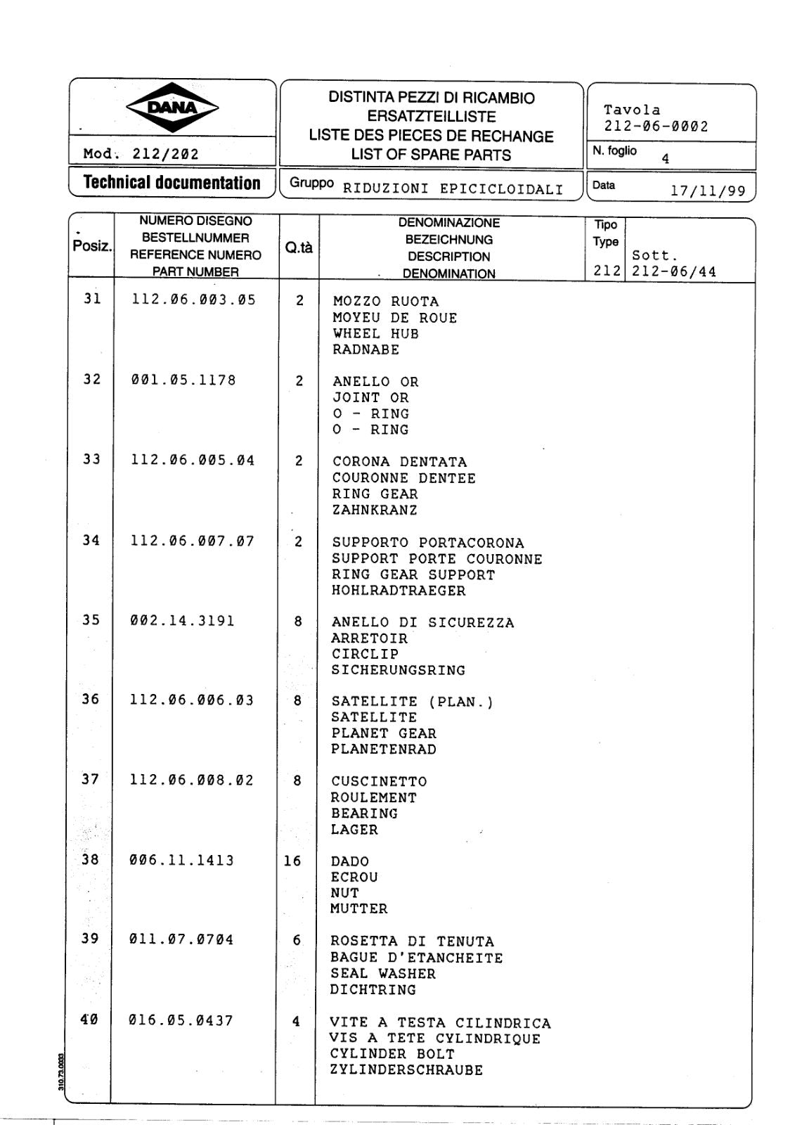 Dana Spicer 212/202 Steering Axle Parts Catalog for Manitou MT835.120-S2 Telehandler – sample page 3
