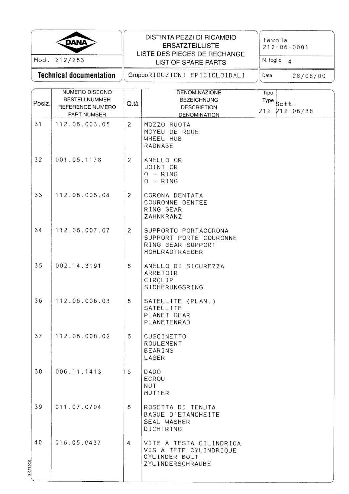 Dana Spicer 212/263 Steering Axle Parts Catalog for Manitou Telehandler – sample page 3