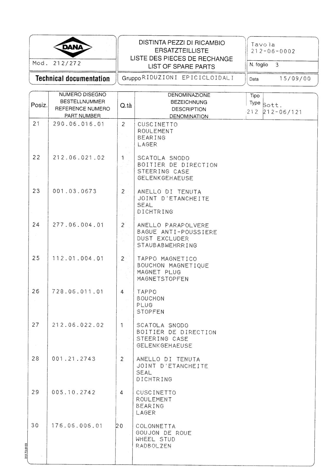 Dana Spicer 212/272 Steering Axle Parts Catalog for Hyundai R 130W-3 Wheeled Excavator – sample page 2