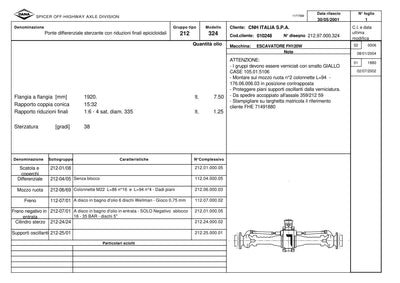 Dana Spicer 212/324 Steering Axle Parts Catalog for CNH FH120W Wheeled Excavator – sample page 1