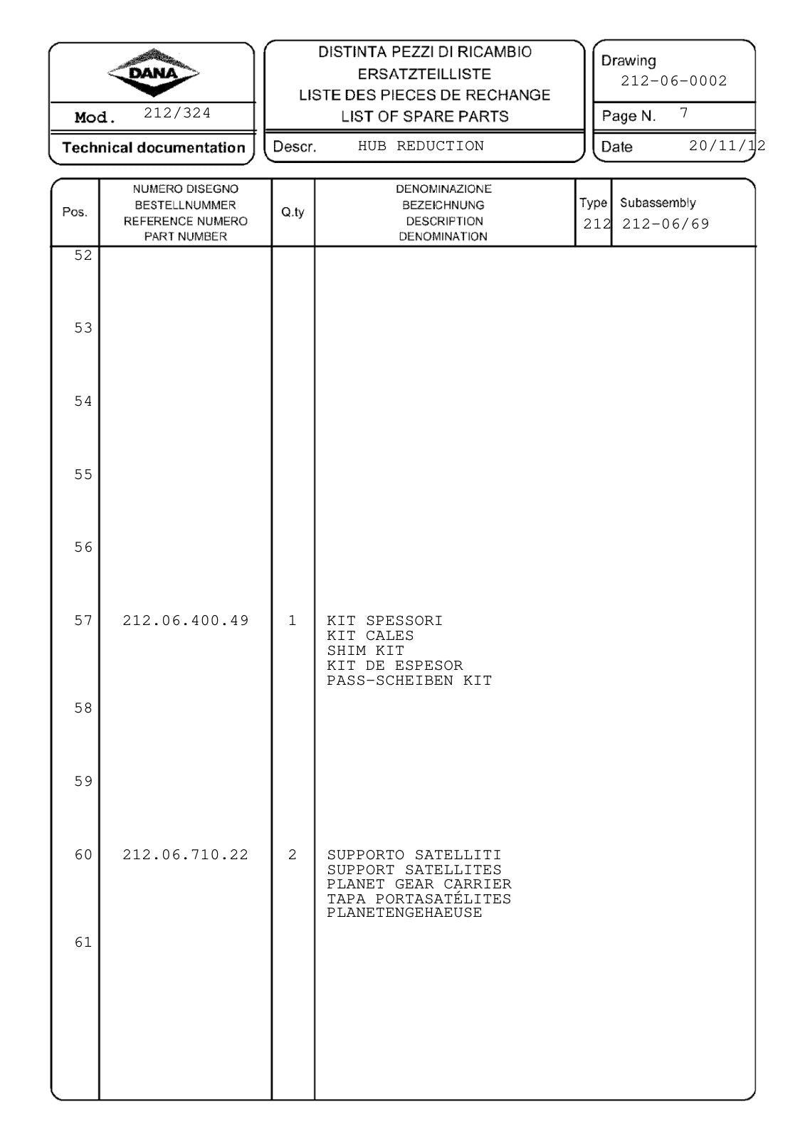 Dana Spicer 212/324 Steering Axle Parts Catalog for CNH FH120W Wheeled Excavator – sample page 2