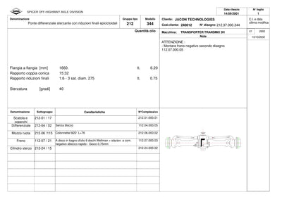 Dana Spicer 212/344 Steering Axle Parts Catalog for TRANSMIX 3H Transporter – sample page 1