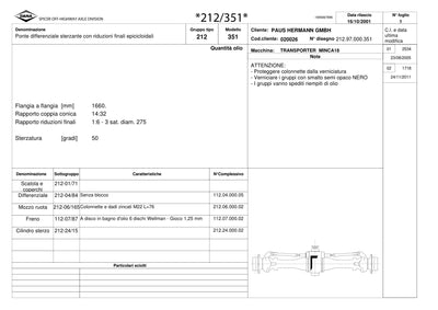 Dana Spicer 212/351 Steering Axle Parts Catalog for Paus MINCA18 Transporter – sample page 1