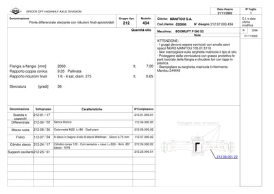 Dana Spicer 212/434 Steering Axle Parts Catalog for Manitou P 080 S2 Telehandler – sample page 1
