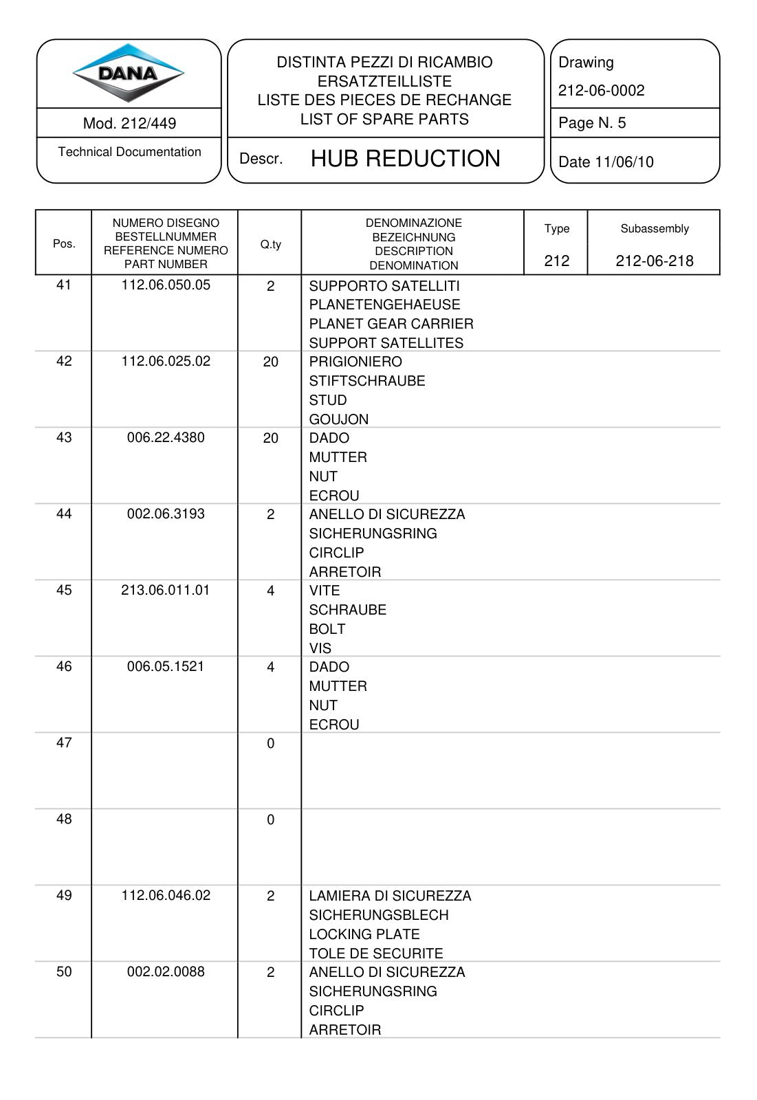 Dana Spicer 212/449 Steering Axle Parts Catalog for CNH Telehandler – sample page 3