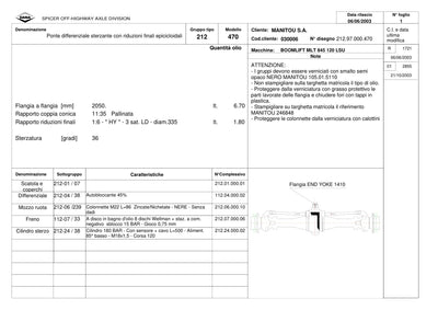 Dana Spicer 212/470 Steering Axle Parts Catalog for Manitou MLT 845 120 LSU Telehandler (Manitou 246848) – sample page 1