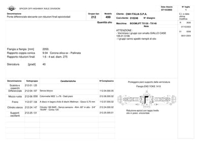 Dana Spicer 212/499 Steering Axle Parts Catalog for CNH TX130 - TX140 Telehandler – sample page 1