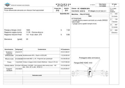Dana Spicer 212/511 Steering Axle Parts Catalog for Venieri VF 03.04 Wheel Loader (New Version) – sample page 1