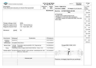 Dana Spicer 212/670 Steering Axle Parts Catalog for Fiori DB 400S Concrete Mixer – sample page 1