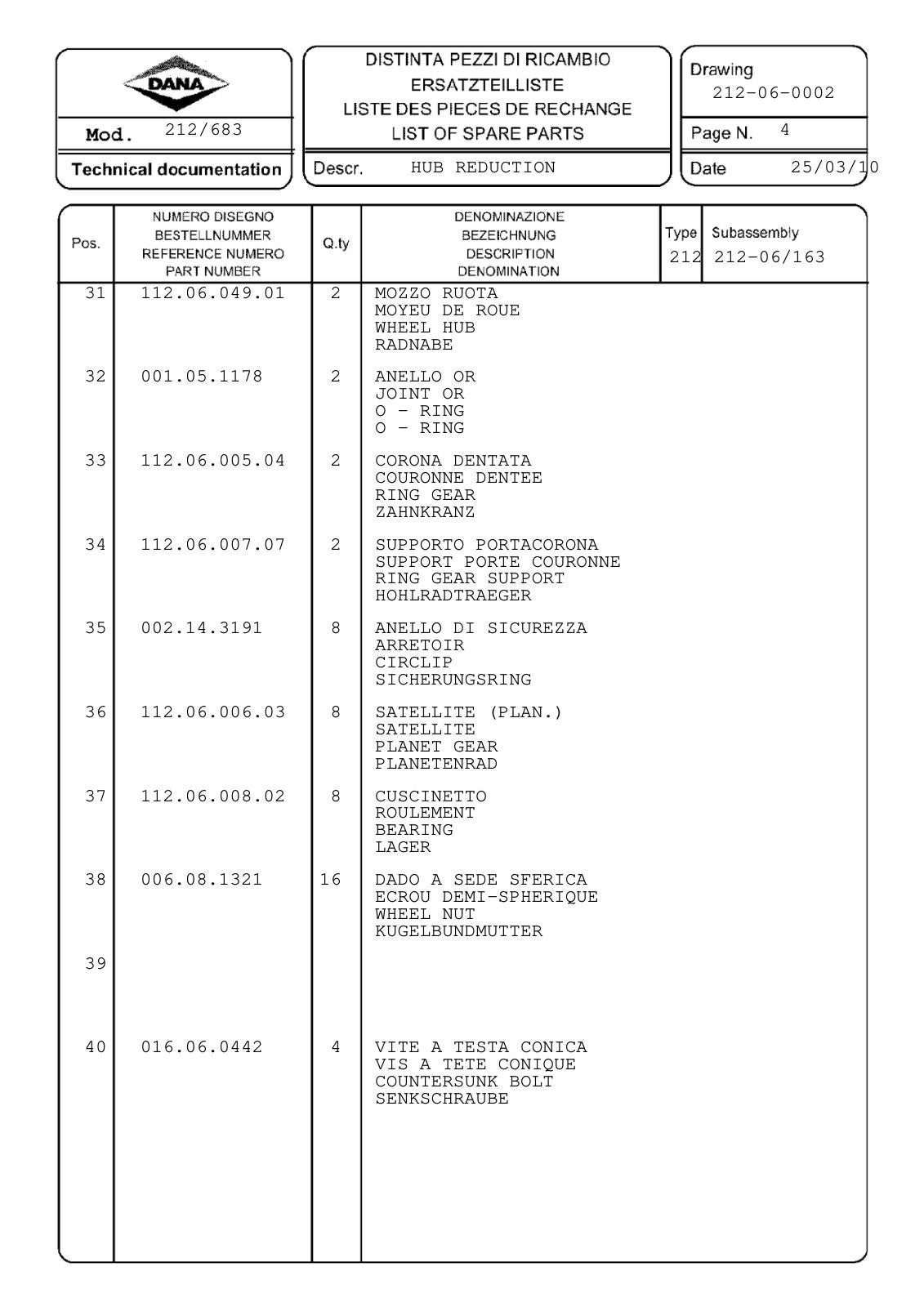 Dana Spicer 212/683 Steering Axle Parts Catalog for Terex AGRILIFT 737/1037-4013 Telehandler – sample page 3