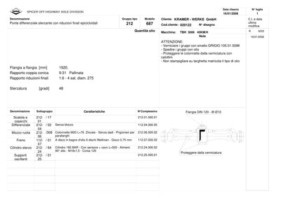 Dana Spicer 212/687 Steering Axle Parts Catalog for Kramer 3006 40KM/H Telehandler – sample page 1