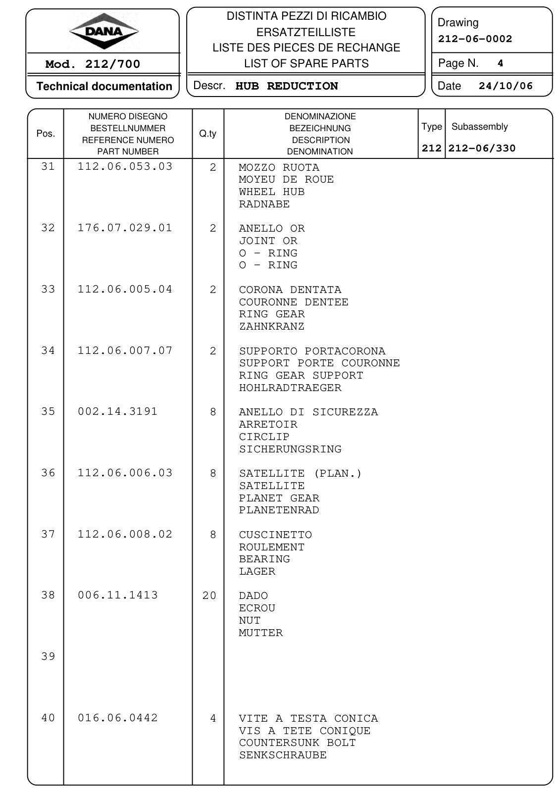 Dana Spicer 212/700 Steering Axle Parts Catalog for Hyundai R1400W-7A Wheeled Excavator – sample page 3