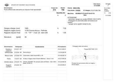 Dana Spicer 212/758 Steering Axle Parts Catalog for Dieci ET153-ET154-ET178 Telehandler – sample page 1