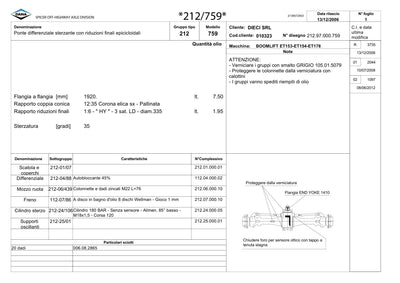 Dana Spicer 212/759 Steering Axle Parts Catalog for Dieci ET153-ET154-ET178 Telehandler – sample page 1