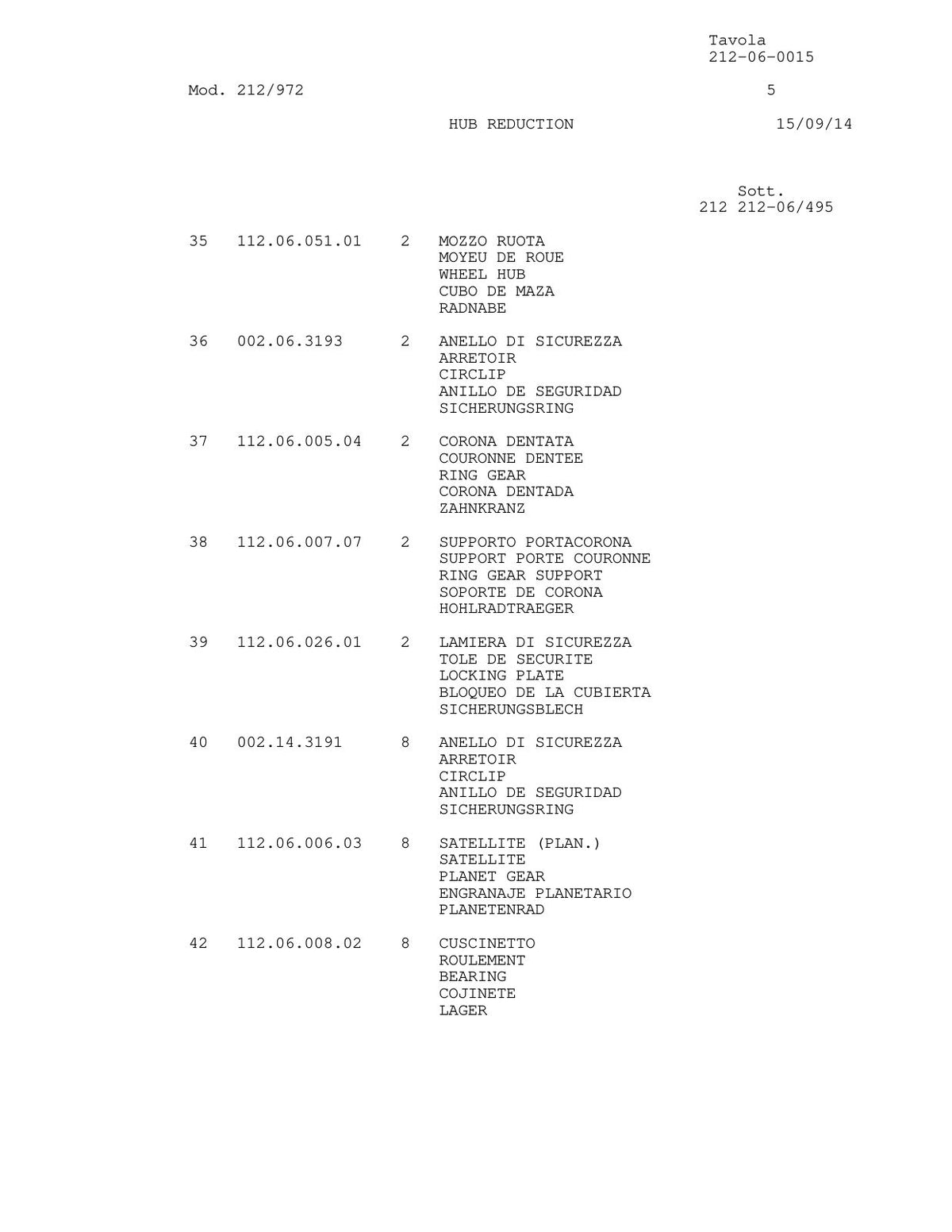 Dana Spicer 212/972 Steering Axle Parts Catalog for JLG Telehandler – sample page 2