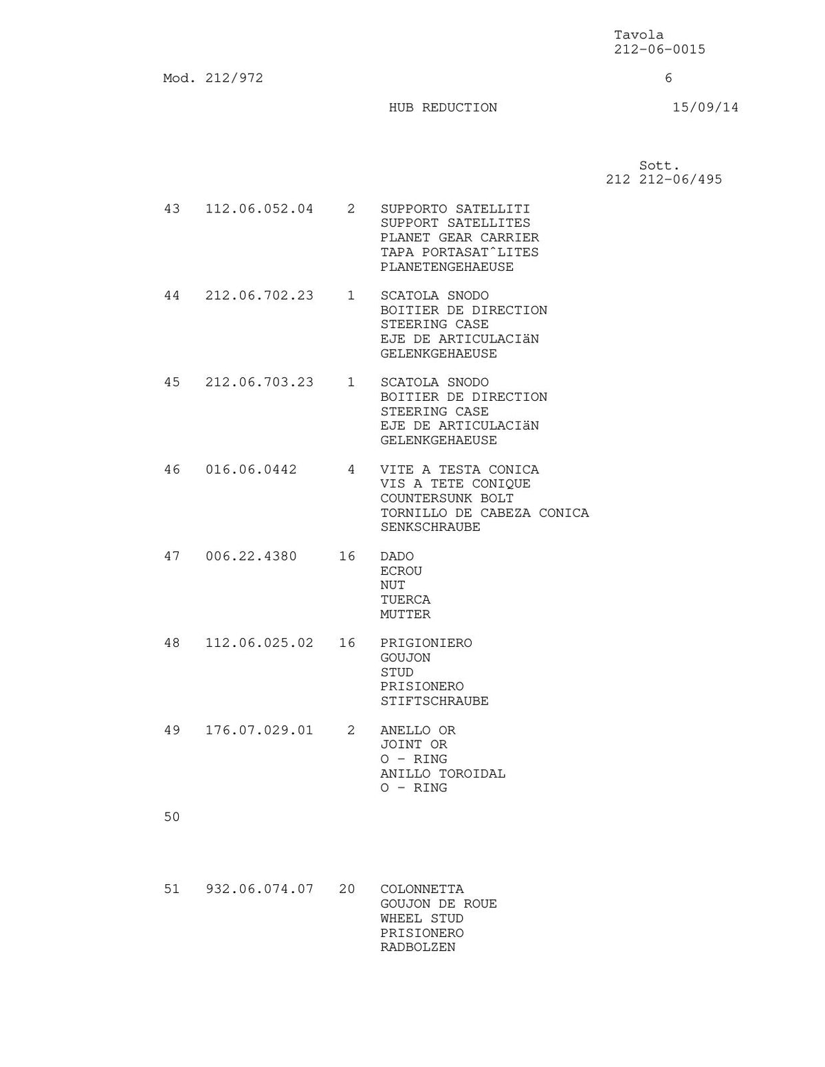 Dana Spicer 212/972 Steering Axle Parts Catalog for JLG Telehandler – sample page 3