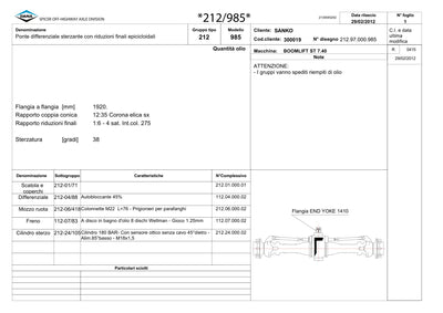 Dana Spicer 212/985 Steering Axle Parts Catalog for Sanko MST ST 7.40 Telehandler – sample page 1