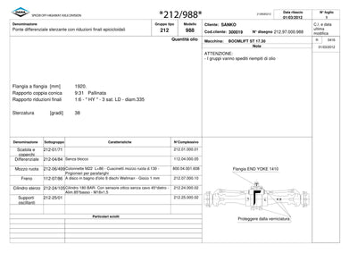 Dana Spicer 212/988 Steering Axle Parts Catalog for Sanko MST ST 17.30 Telehandler – sample page 1
