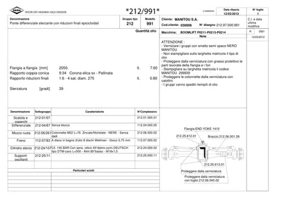 Dana Spicer 212/991 Steering Axle Parts Catalog for Manitou P0211-P0213-P0214 Telehandler (Manitou 299939) – sample page 1