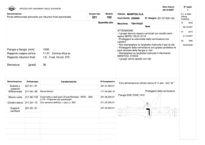 Dana Spicer 221/102 Steering Axle Parts Catalog for Manitou P0320 Telehandler – sample page 1
