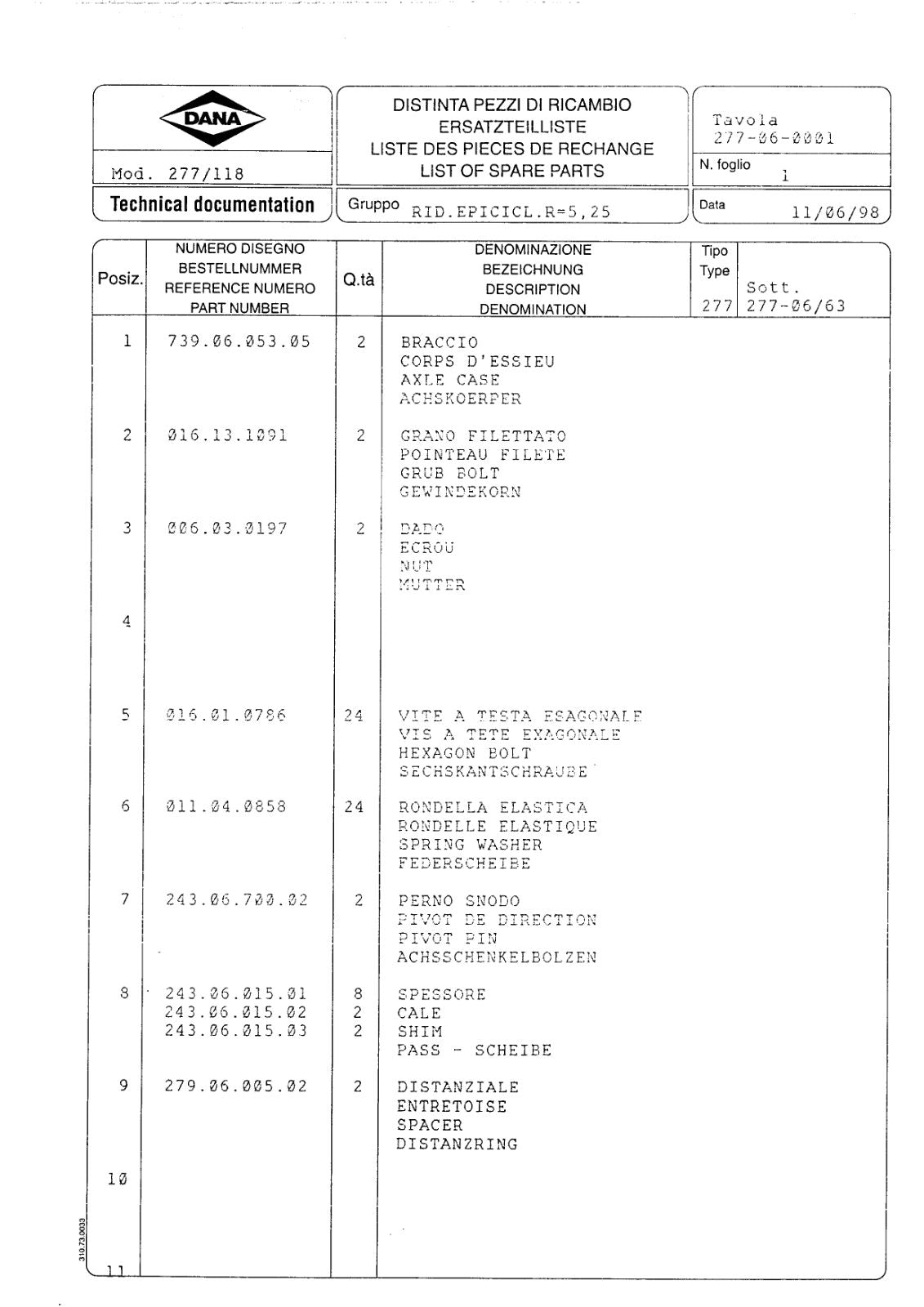 Dana Spicer 277/118 Steering Axle Parts Catalog for Fiat-Hitachi (Fiat-Hitachi 3310036) – sample page 2