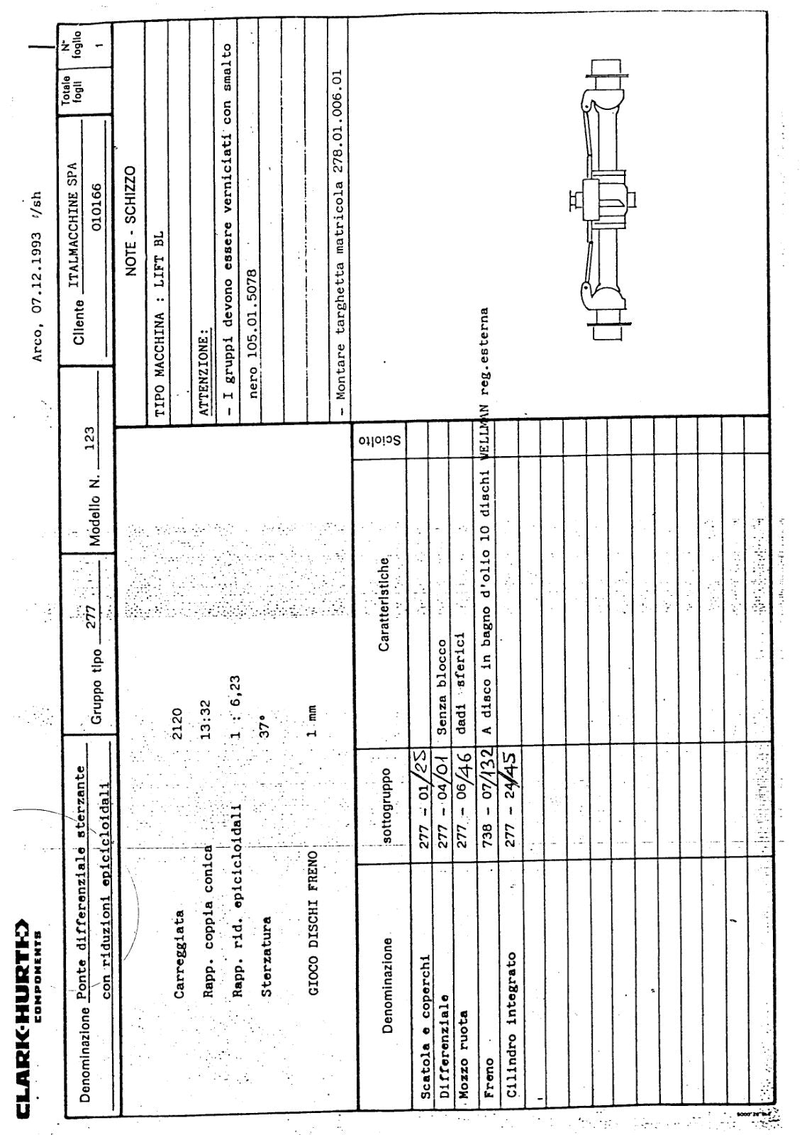 Dana Spicer 277/123 Steering Axle Parts Catalog for Italmacchine – sample page 1