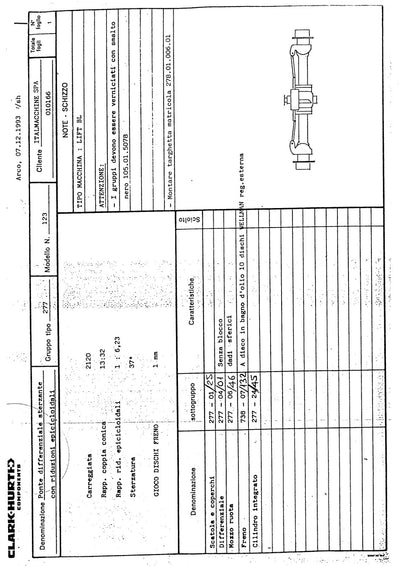 Dana Spicer 277/123 Steering Axle Parts Catalog for Italmacchine – sample page 1