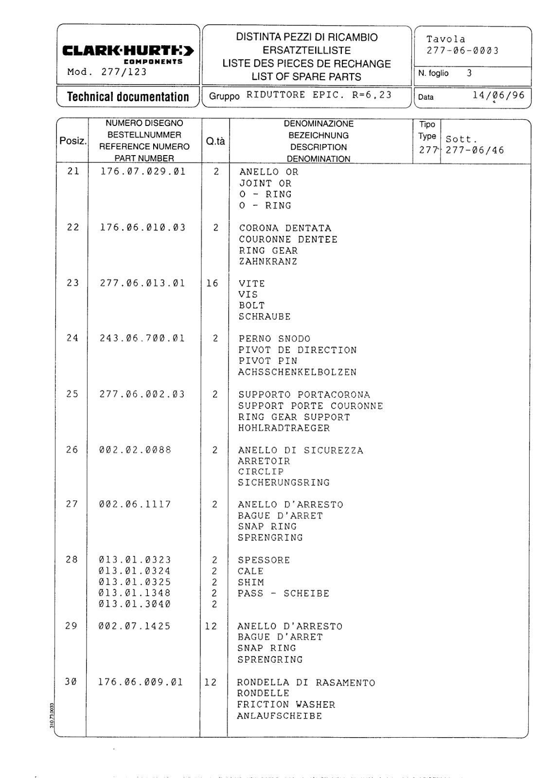 Dana Spicer 277/123 Steering Axle Parts Catalog for Italmacchine – sample page 3