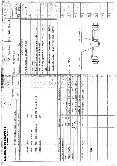 Dana Spicer 277/136 Steering Axle Parts Catalog for Manitou – sample page 1