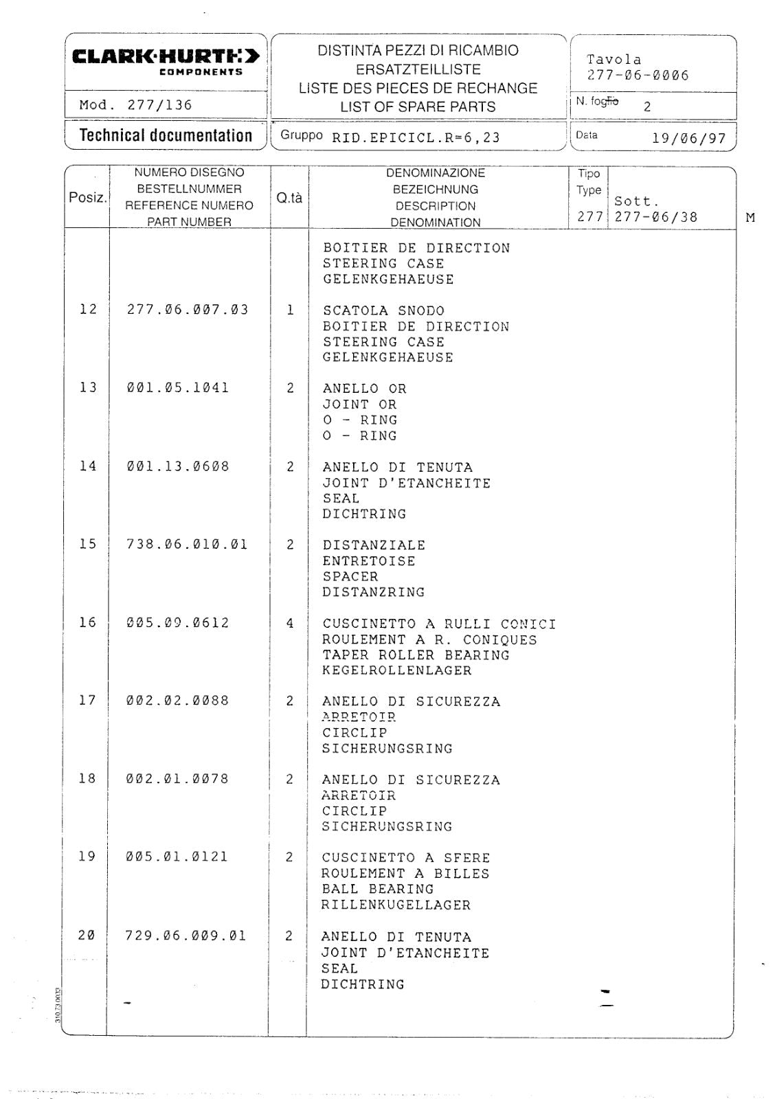 Dana Spicer 277/136 Steering Axle Parts Catalog for Manitou – sample page 2