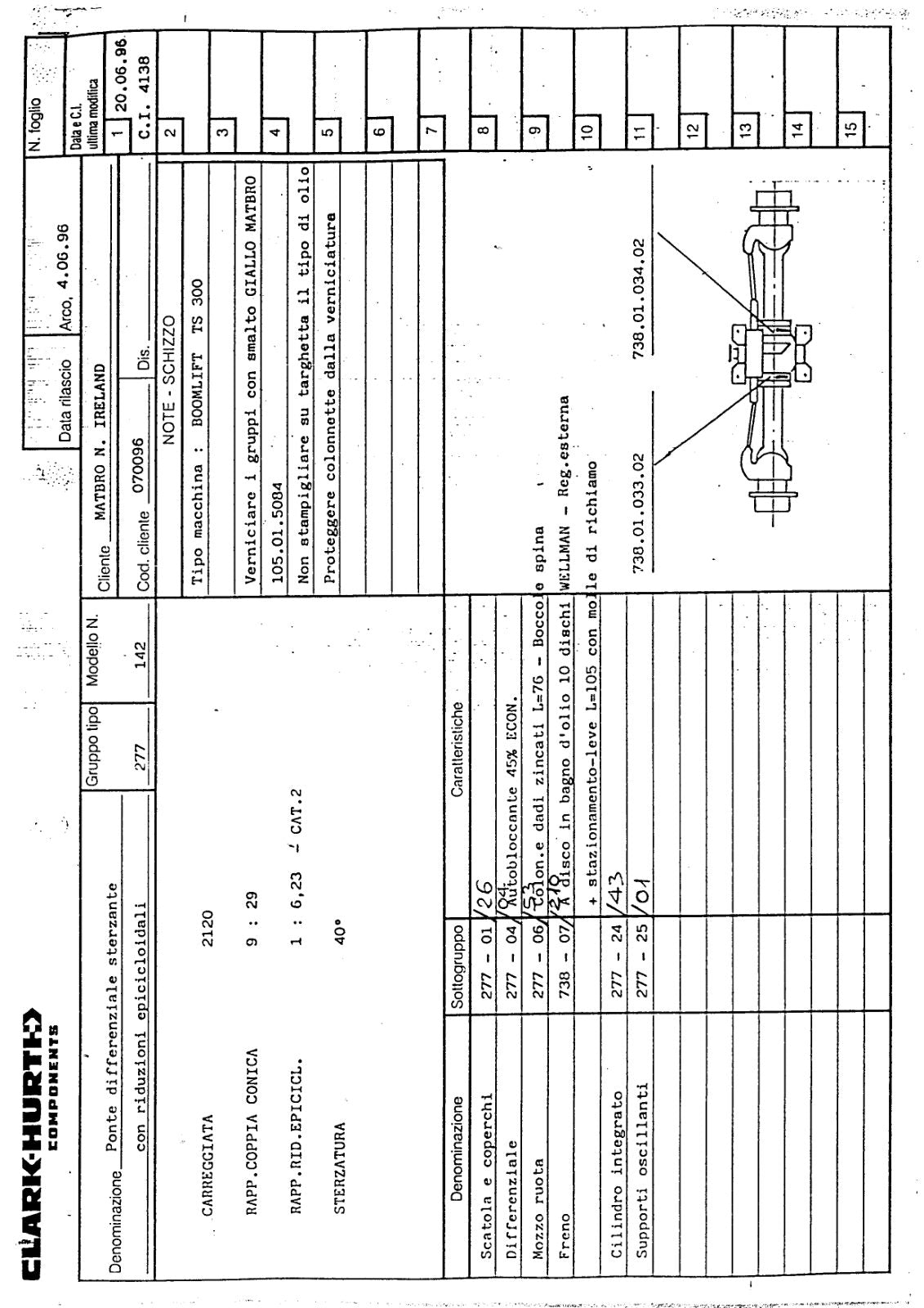 Dana Spicer 277/142 Steering Axle Parts Catalog for Matbro Telehandler – sample page 1