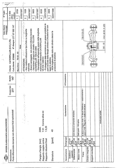 Dana Spicer 277/147 Steering Axle Parts Catalog for Caterpillar – sample page 1