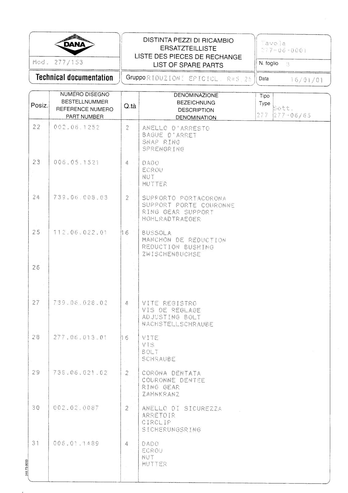 Dana Spicer 277/153 Steering Axle Parts Catalog for Liebherr A 310 B Wheeled Excavator – sample page 3