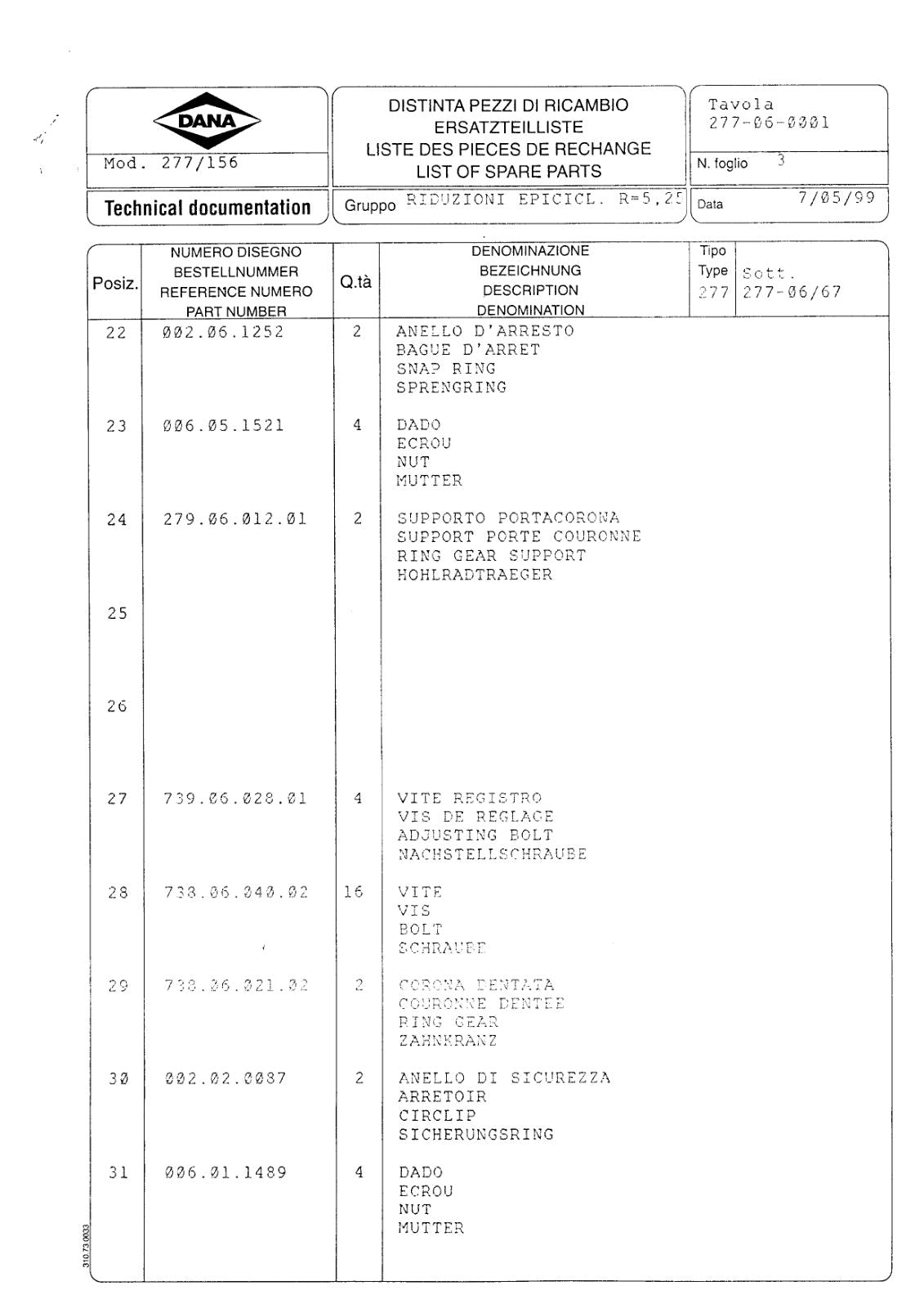 Dana Spicer 277/156 Steering Axle Parts Catalog for Caterpillar – sample page 2