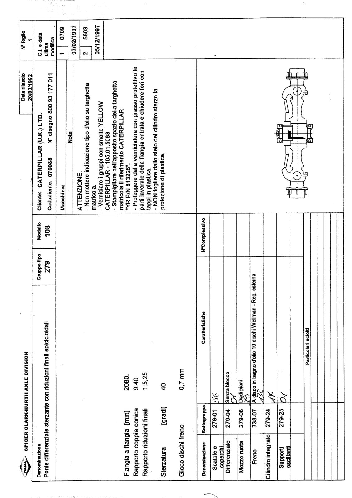 Dana Spicer 279/108 Steering Axle Parts Catalog for Caterpillar – sample page 1