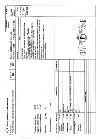 Dana Spicer 279/108 Steering Axle Parts Catalog for Caterpillar – sample page 1