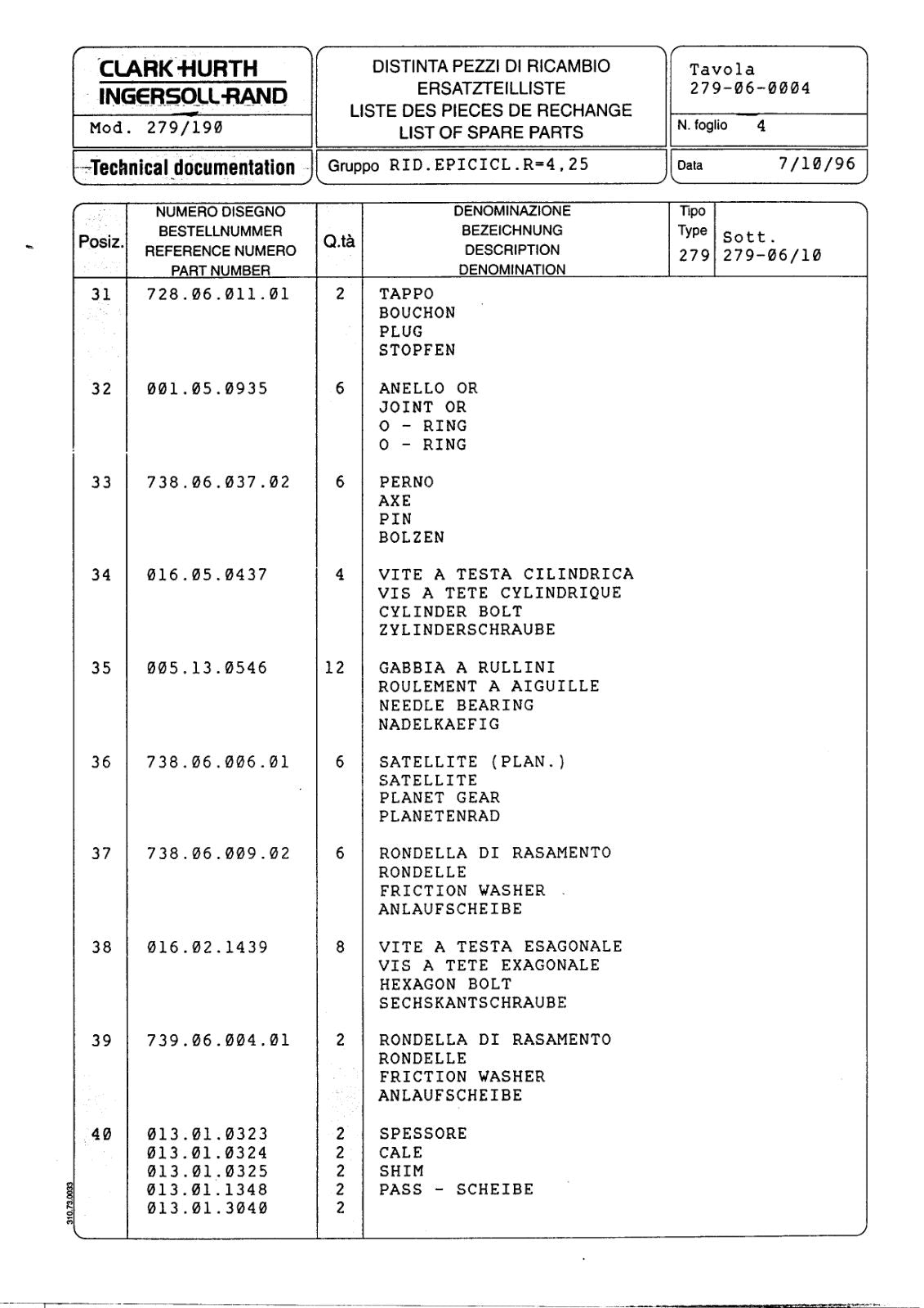 Dana Spicer 279/190 Steering Axle Parts Catalog for Caterpillar RT 52/62 AG – sample page 3