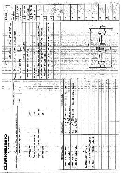 Dana Spicer 279/215 Steering Axle Parts Catalog for Komatsu Backhoe Loader – sample page 1