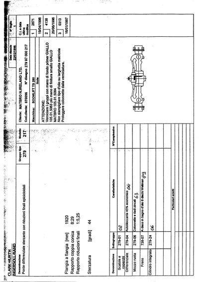 Dana Spicer 279/217 Steering Axle Parts Catalog for Matbro – sample page 1