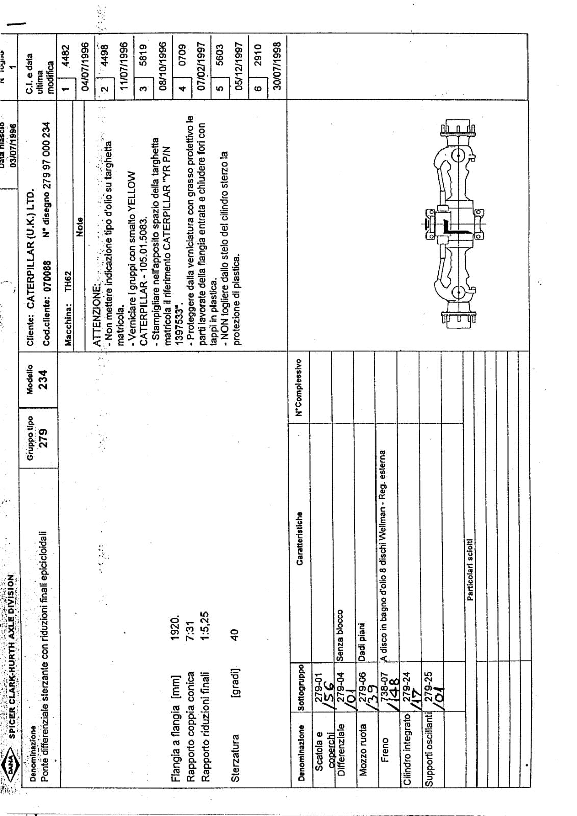 Dana Spicer 279/234 Steering Axle Parts Catalog for Caterpillar – sample page 1